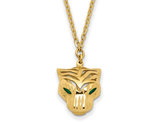 14K Yellow Gold Polished Tiger Necklace with Chain ( 18 Inches)